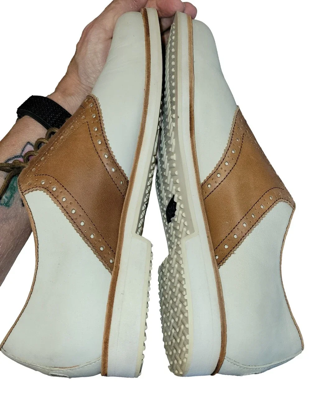 Polo Ralph Lauren Two-Tone Leather Saddle Shoes Men's Size 10.5 Classic Oxford
